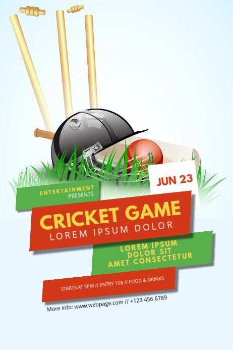 Cricket Turf Rend Poster Sample Design Free Cricket Posters In Minutes | PosterMyWall