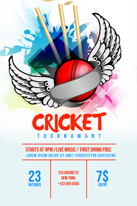 Design Free Cricket Posters In Minutes | PosterMyWall