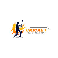 Cricket game logo template