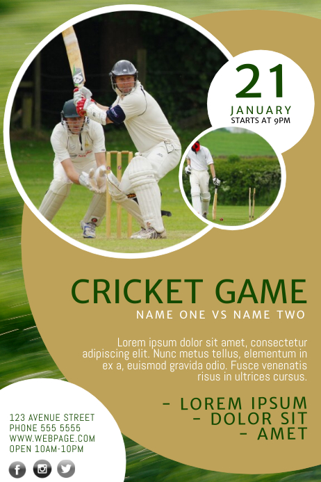 Design Free Cricket Posters In Minutes | PosterMyWall