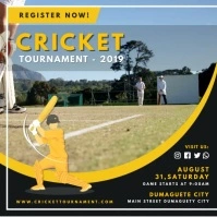 Cricket Game Tournament Video Ad Square (1:1) template