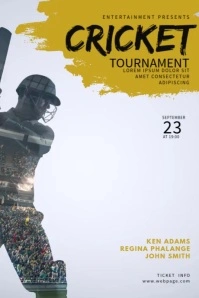Cricket game video flyer template Poster