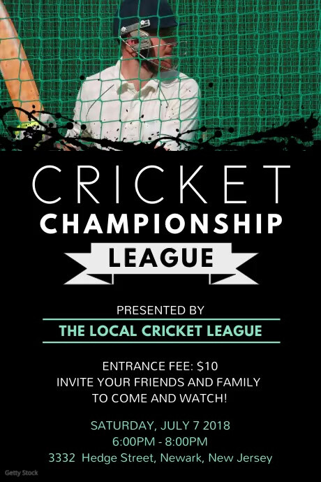 Design Free Cricket Posters In Minutes | PosterMyWall