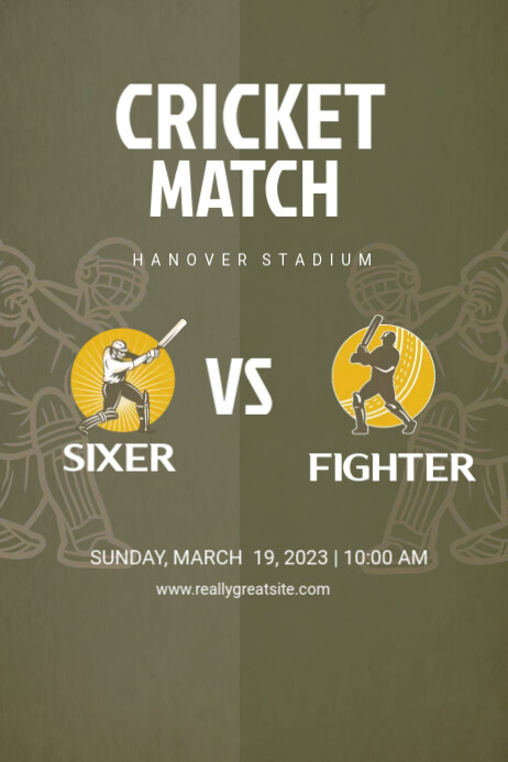 Cricket match poster template