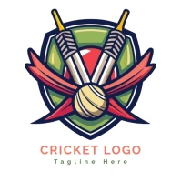 Cricket Player Playing Mascot Logo template