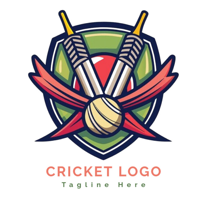 Cricket Player Playing Mascot Logo Logótipo template