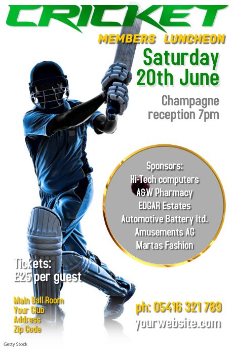 cricket poster Template | PosterMyWall
