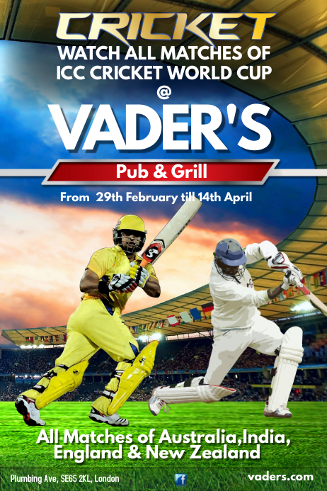 Cricket Poster template