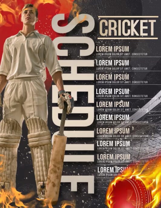 Cricket Schedule Template PosterMyWall Cricket Schedule Template PosterMyWall