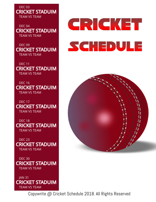 Cricket Schedule Template PosterMyWall