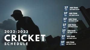 Cricket Schedule Template Digital Display (16:9)