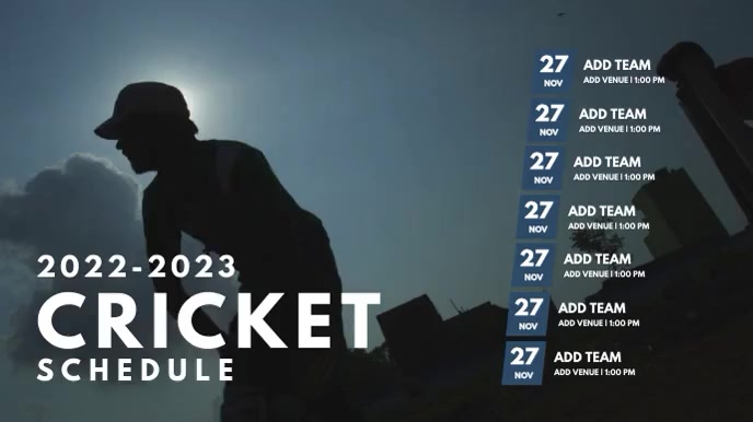 Cricket Time.pdf Cricket Schedule Template | PosterMyWall