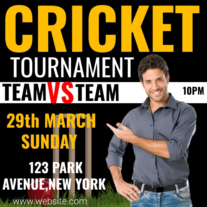 Plantilla de Cricket tournament ads flyer | PosterMyWall