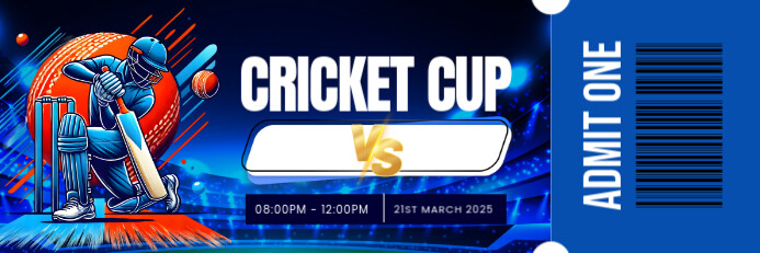 Cricket Tournament Banner 2' × 6' template