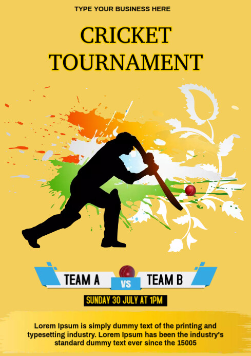 Cricket Tournament Template | PosterMyWall