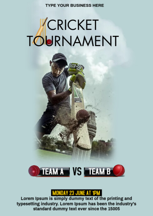 Cricket Tournament Template | PosterMyWall