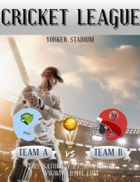 CRICKET TOURNAMENT FLYER TEMPLATE Рекламная листовка (US Letter)