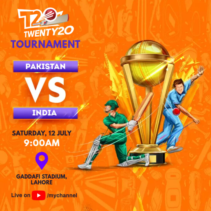 Cricket Tournament Match Schedule Instagram 帖子 template