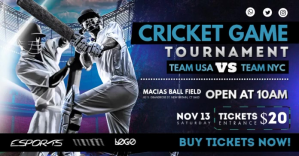 Cricket Tournament Poster Design Gambar Bersama Facebook template