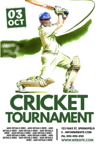 Cricket Turf Rend Poster Sample Design Free Cricket Posters In Minutes | PosterMyWall