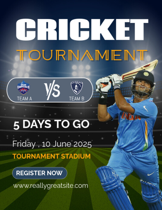 Cricket Tournament Poster Template | PosterMyWall