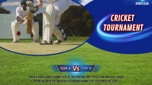 Cricket Tournament video ad Цифровой дисплей (16 : 9) template
