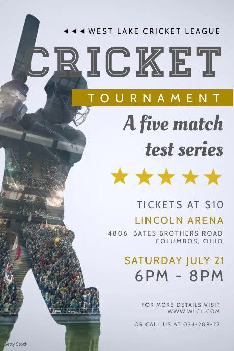 Design Free Cricket Posters In Minutes | PosterMyWall