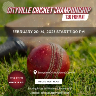 Cricket Turf Rend Poster Sample Yellow Cricket Tournament Online Advert Template | PosterMyWall