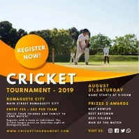 Cricket Try-outs Registration Online Ad Квадрат (1 : 1) template