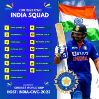 CRICKET WORLD CUP 2023 Kwadrat (1:1) template