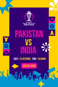 Cricket World Cup Match Day Template Banner 4' × 6'