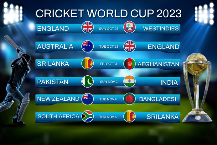 Cricket world cup schedule poster Template | PosterMyWall cricket-world-cup-schedule-poster-template-postermywall