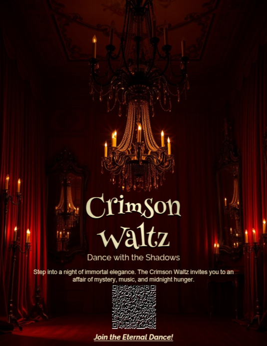 Crimson Waltz Gothic Vampire Halloween Flyer Template | PosterMyWall