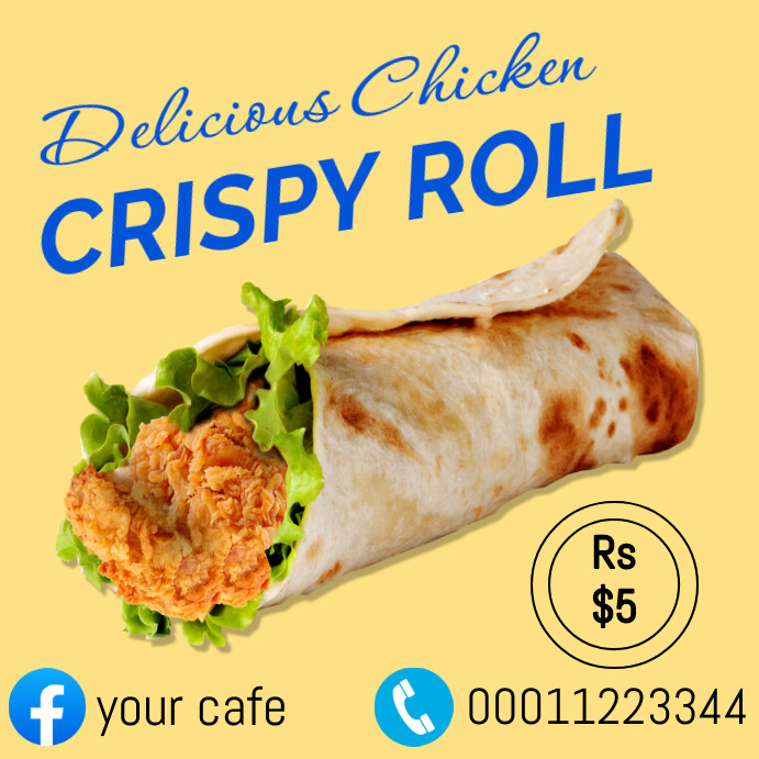 Plantilla de Crispy chicken roll post template | PosterMyWall