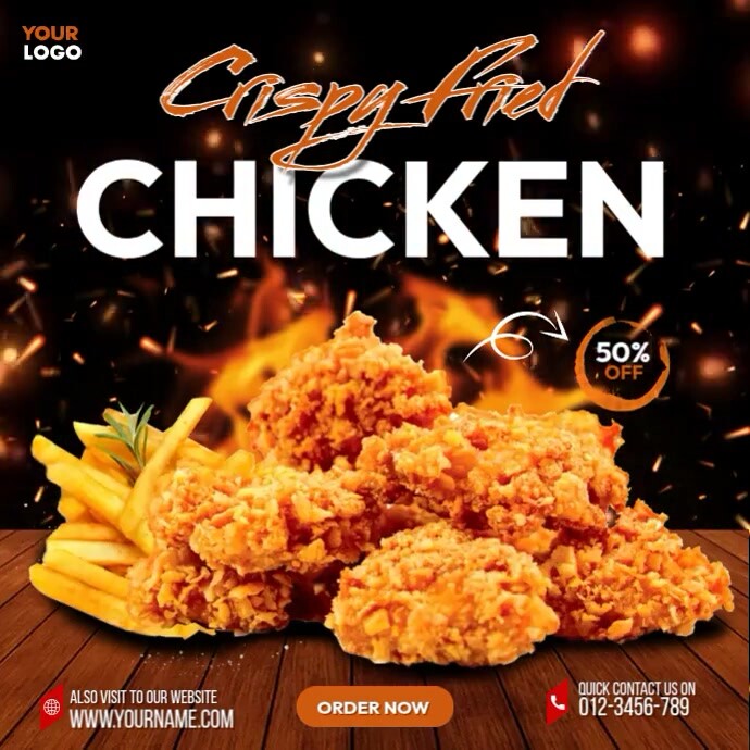 Crispy Fried Chicken Menu Template | PosterMyWall