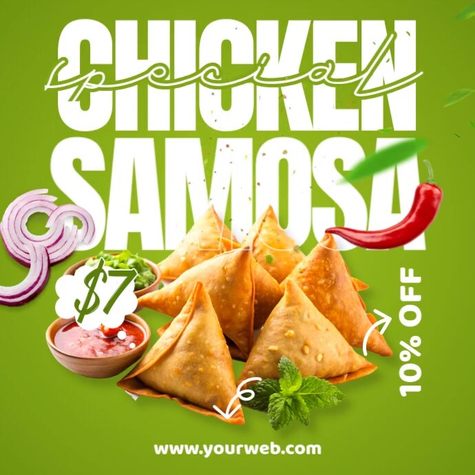 Crispy Samosa Templat | PosterMyWall