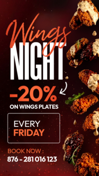 Crispy Wings Night Promo Instagram Story - Chicken Wings Special Template Instagram Story