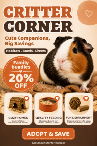สีขาว Pet Supplies Promotion Poster Template