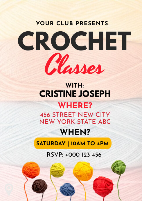 crochet, knitting, event A1 template