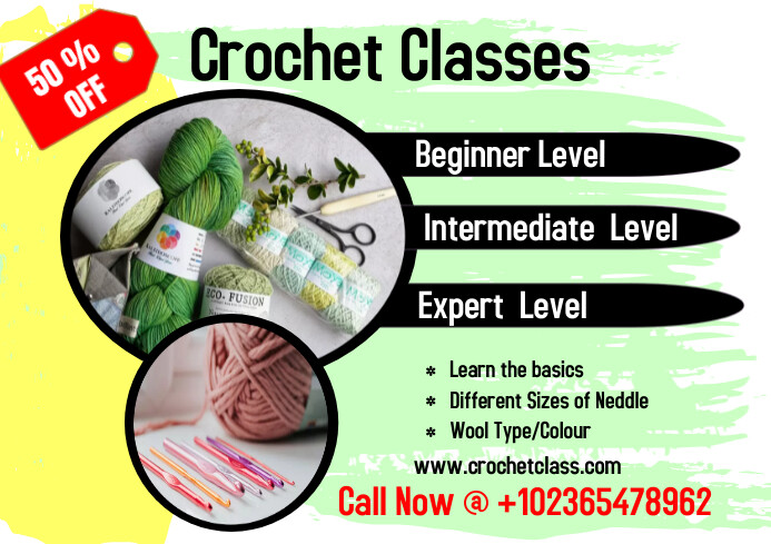 Crochet Classes Ads template | PosterMyWall
