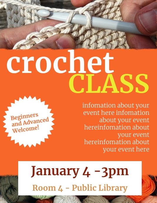 Copy of Crochet Club Craft Workshop flyer | PosterMyWall