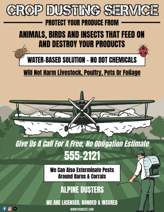 Copy of Crop Dusting Service Ad Flyer Flyer (us Letter) | PosterMyWall