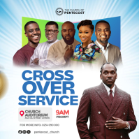 Cross Over Church Service Square (1:1) template