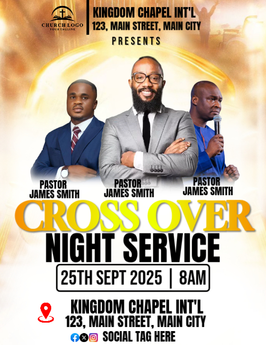 cross over night service Template | PosterMyWall