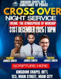 cross over night service flyer Template | PosterMyWall