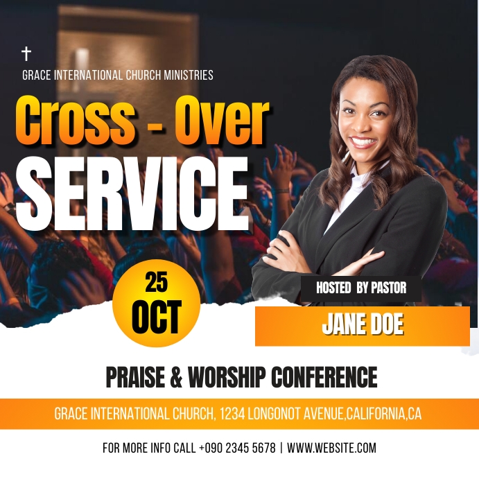 CROSS-OVER SERVICE Template | PosterMyWall
