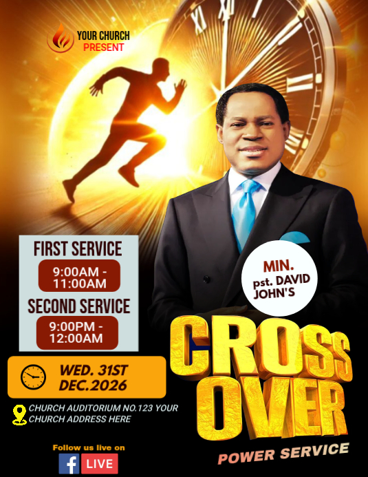 CROSS OVER SERVICE Template | PosterMyWall