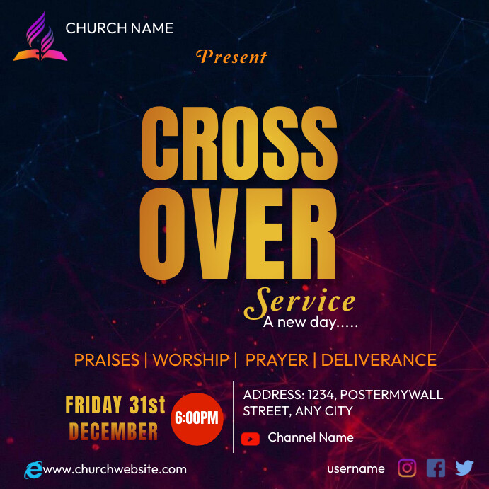 Cross overnight template flyer | PosterMyWall