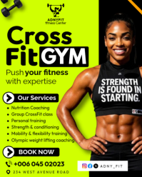 Crossfit gym hight intensity training  HIIT strength and conditioning athlete workouts poster flyer Instagram Portrait template