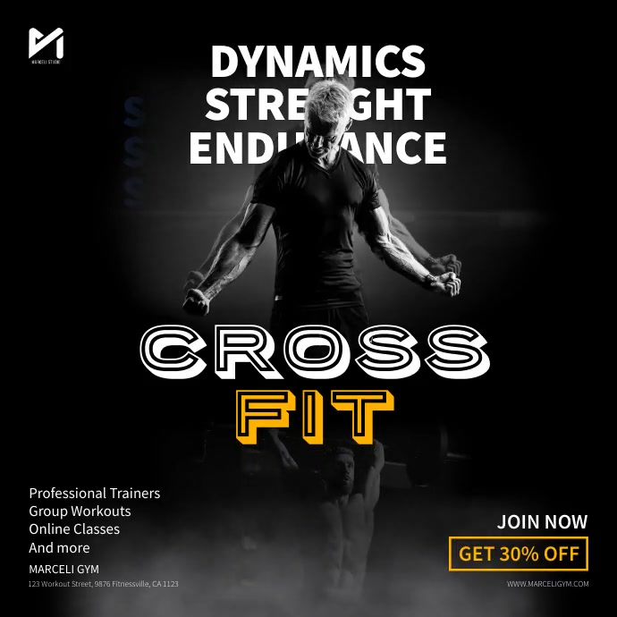 Crossfit Gym Video Ad Instagram Post template